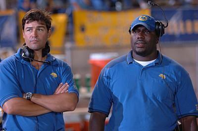 Aaron Spivey-Sorrells with Kyle Chandler From the show Friday Night Lights.