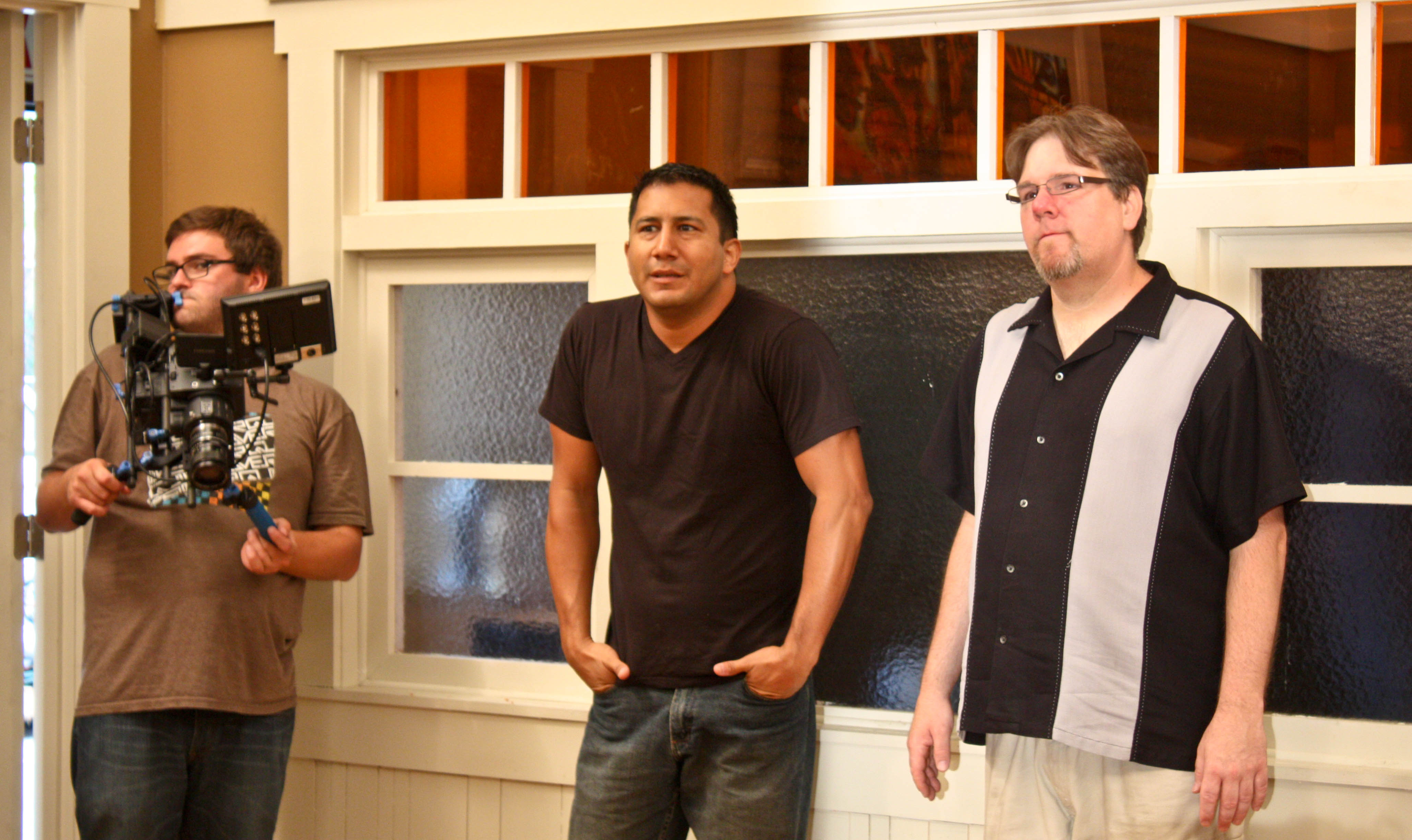 Chad Anderson & Andrew Pinon on the set of Singled Out