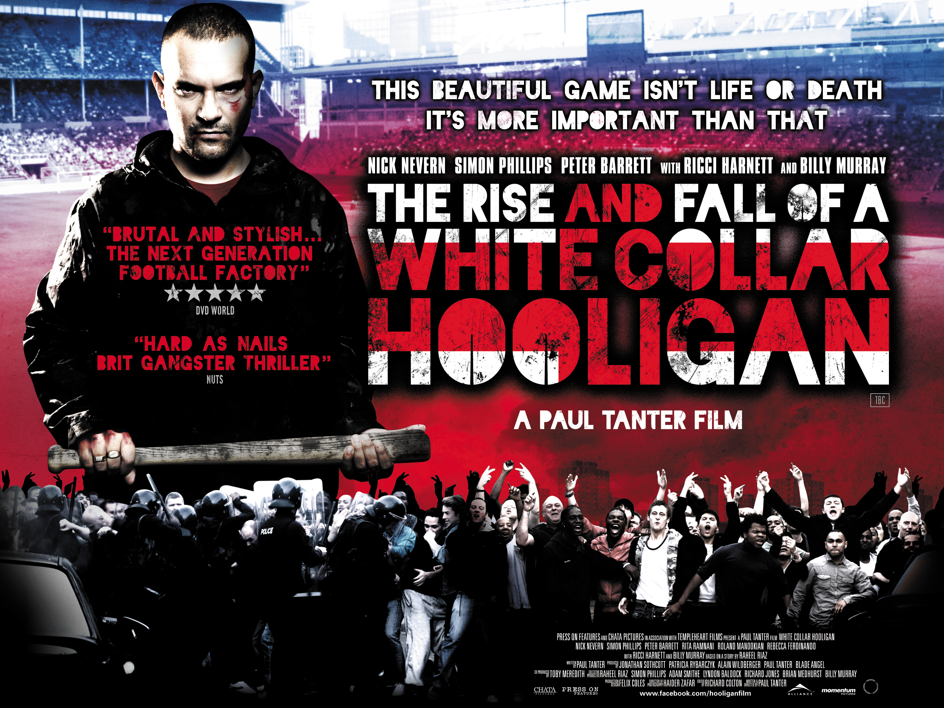 The Rise and Fall of a White Collar Hooligan UK quad poster.