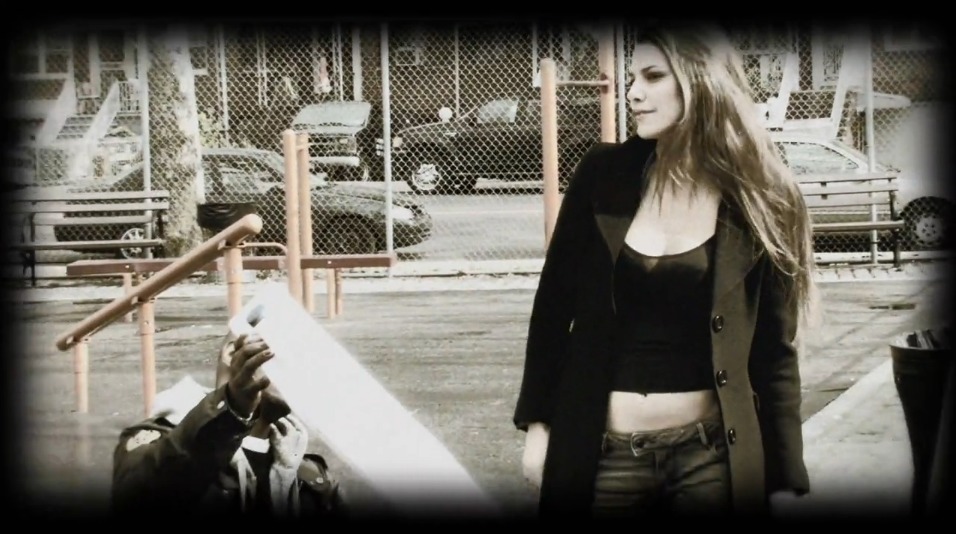 Still of Carlotta Bosch on the video of the Making Off of Tighten Up, by the Black keys.