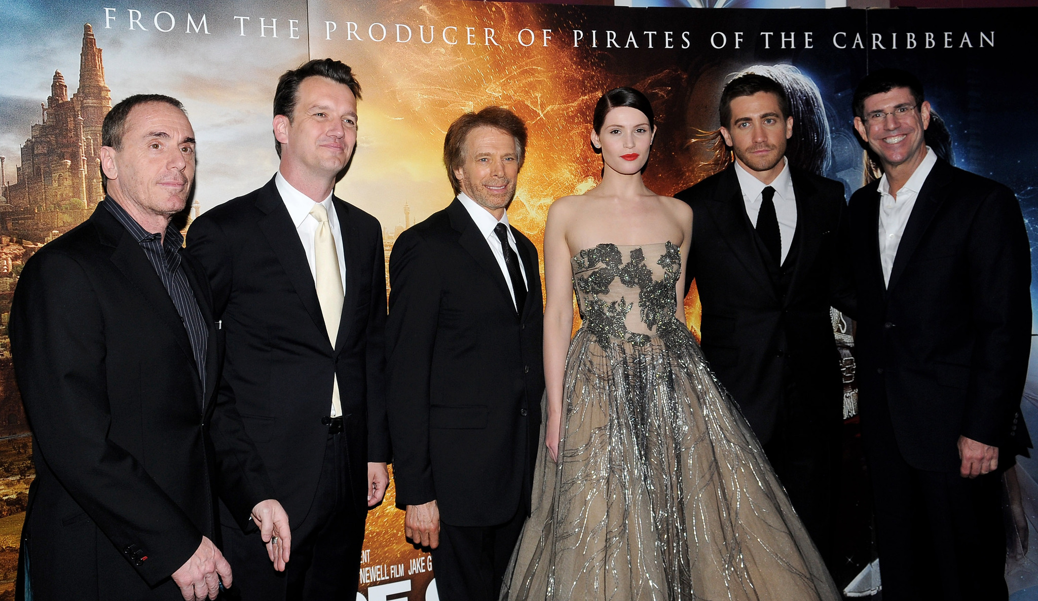 Jerry Bruckheimer, Sean Bailey, Jake Gyllenhaal, Gemma Arterton, Rich Ross and Diego Lerner at event of Persijos princas: laiko smiltys (2010)