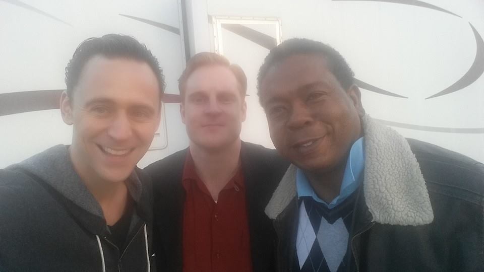 With Tom Hiddleston on the set of I Saw The Light.
