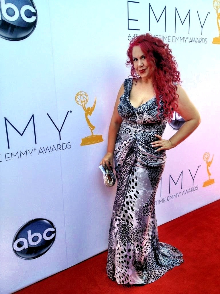 Actress Fileena Bahris at the 2012 prime time Emmy Awards Red Carpet