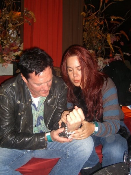 Fileena Bahris and Michael Madsen at the Sundance Film Festival - Park City Utah - Michael Madsen's jewelery in the photo is 