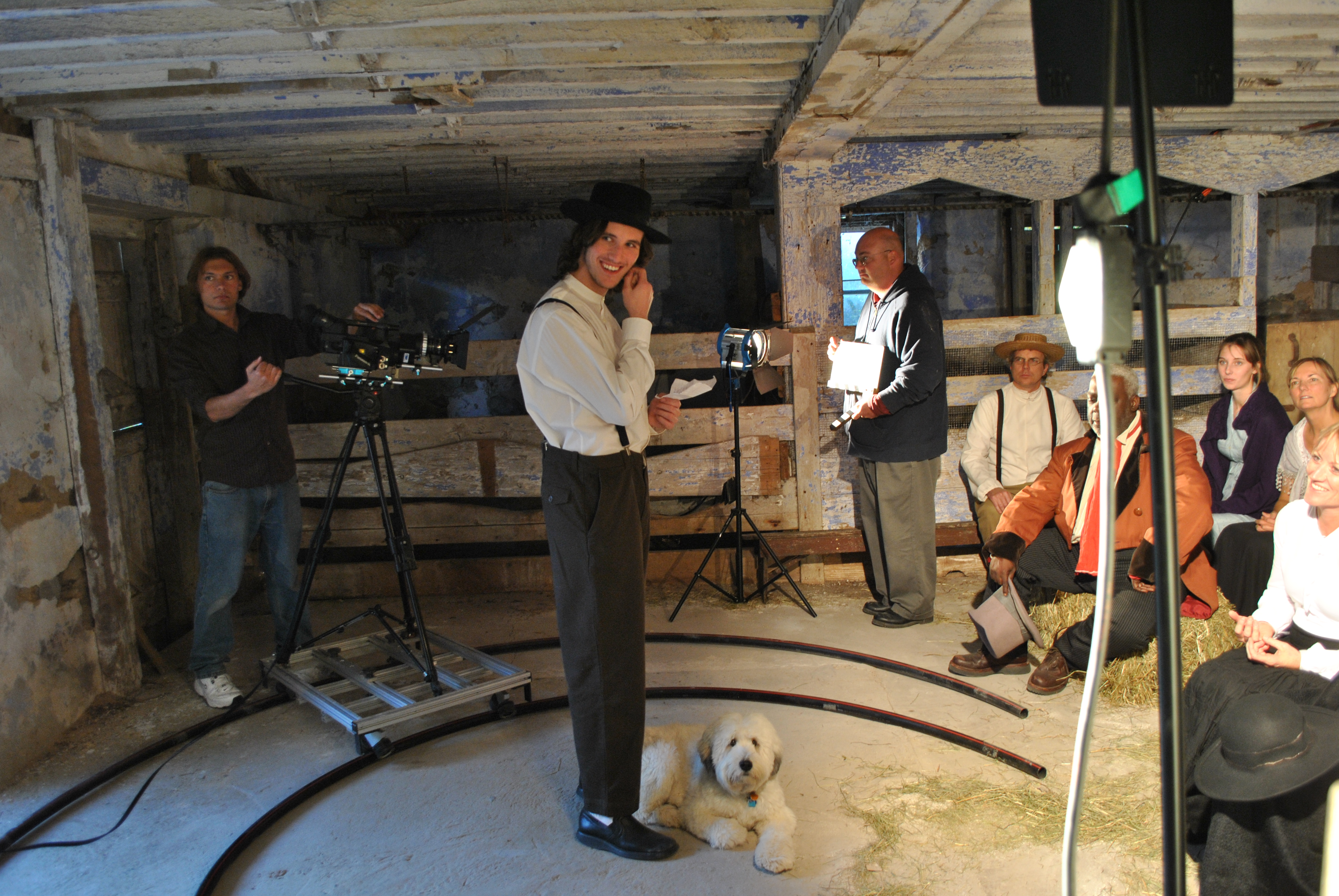 Christian Ericksen with cast and crew on the set of 