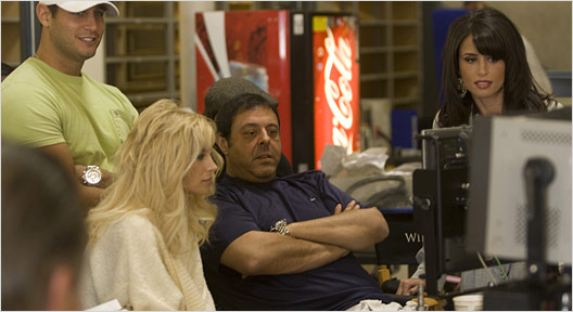 Chris Mallick on the set of Middle Men in 2008