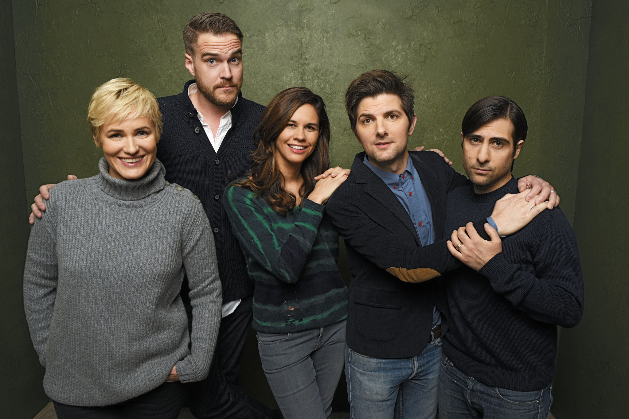 Adam Scott, Jason Schwartzman, Patrick Brice and Naomi Scott