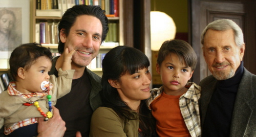 Calita Rainford with Roy Scheider and Scott Cohen on set - Iron Cross (2007)