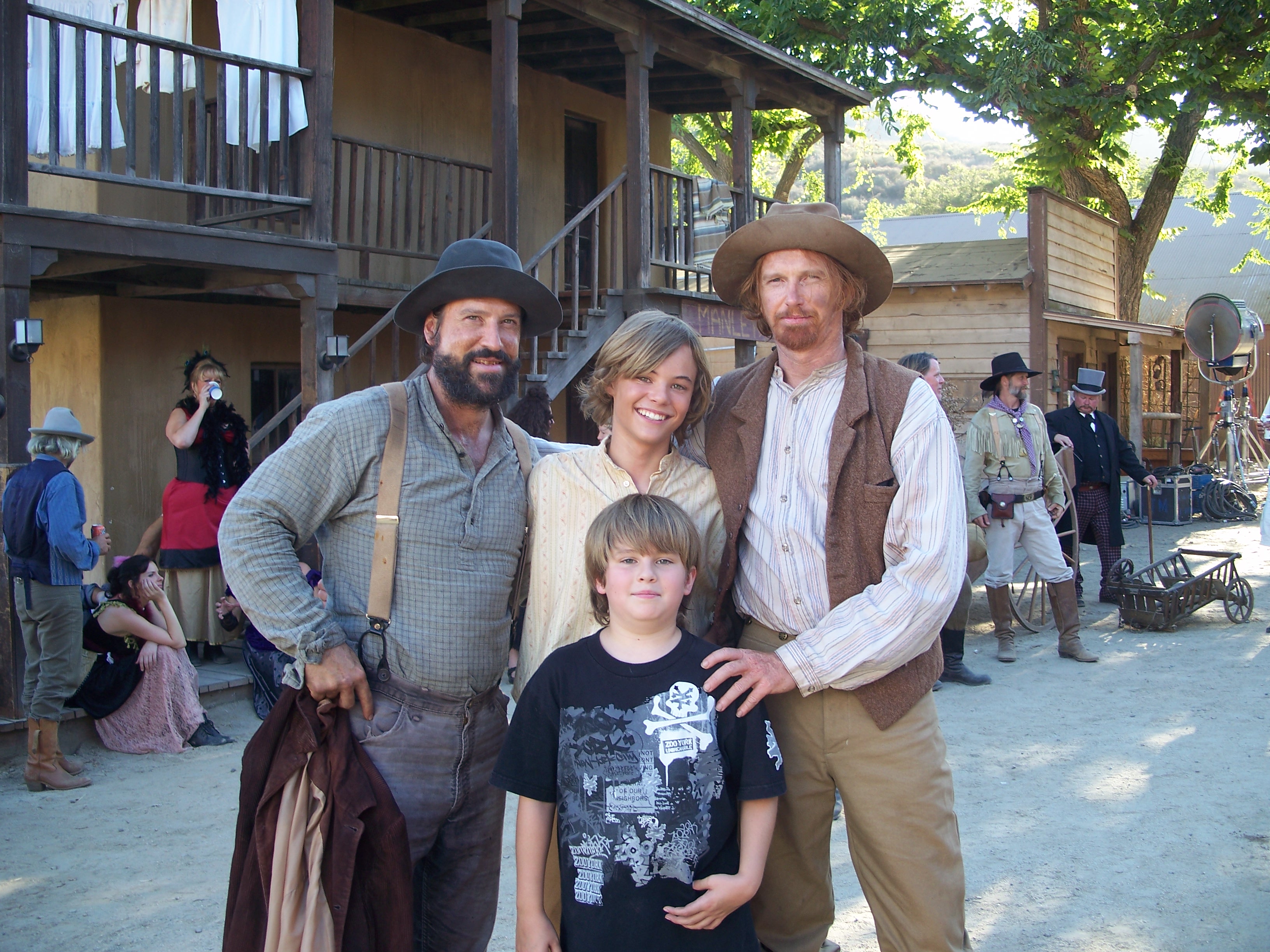 Anthony Michael Jones, Christian Fortune, Courtney Gaines and Parris Fortune on the set of Shadowheart.