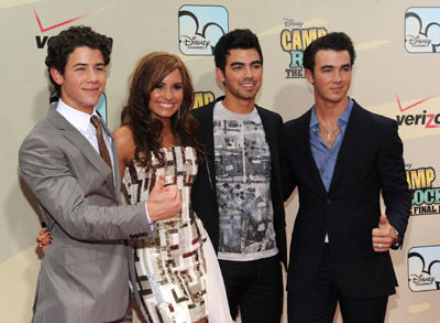 Demi Lovato, Kevin Jonas, Joe Jonas and Nick Jonas at event of Camp Rock 2: The Final Jam (2010)