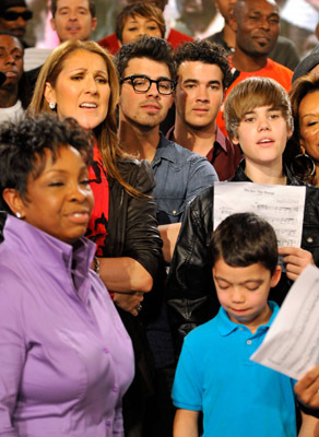 Céline Dion, Gladys Knight, Kevin Jonas, Joe Jonas and Justin Bieber