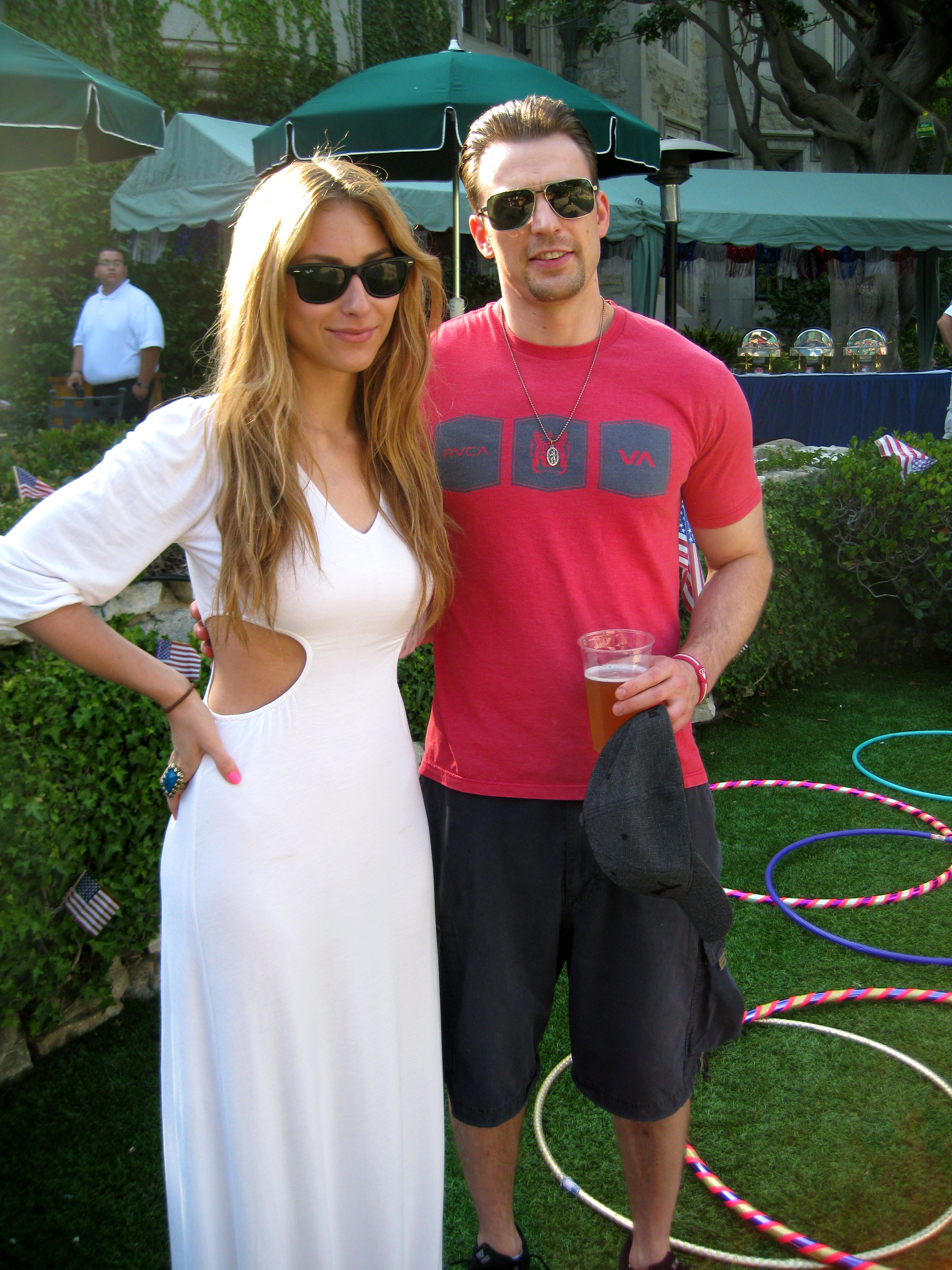 Cody Kennedy & Chris Evans attend the Playboy Mansion July 4th, 2011
