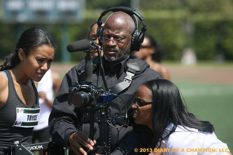 Director Ingeborg C. Eiland on set of Diary of a Champion with Actress Annie Ilonzeh and DP Tim Alexander