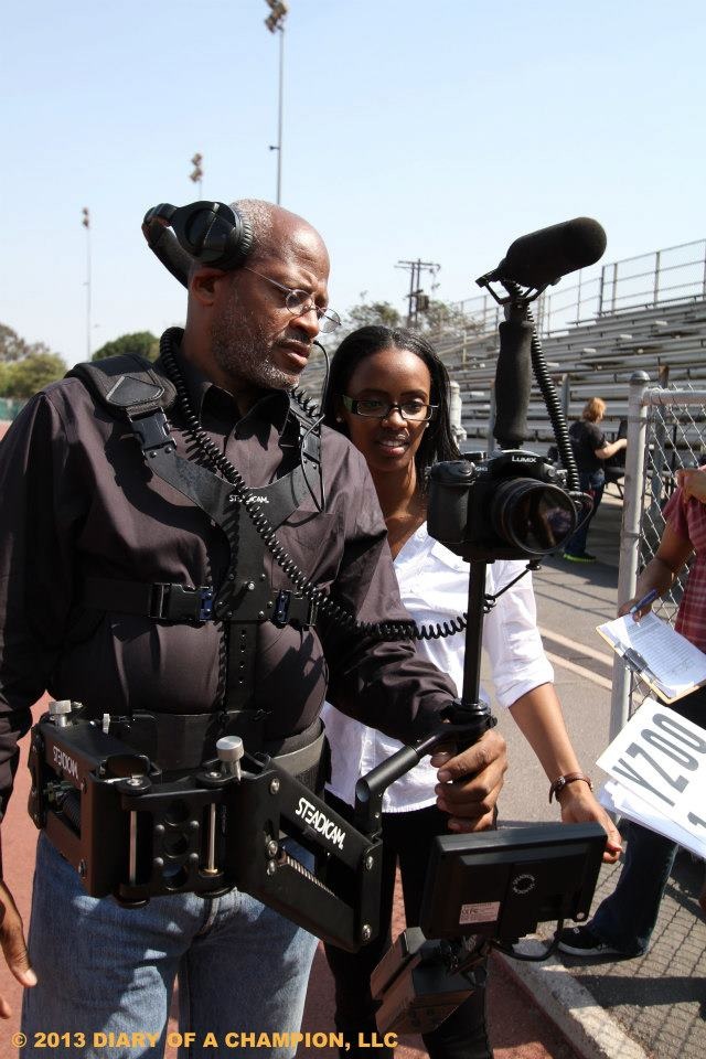 Director Ingeborg C. Eiland with DP Tim Alexander on set of Diary of a Champion | Episode 6 | Level Playing Field