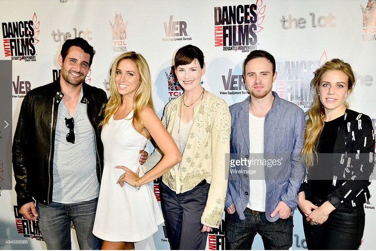 (from left) Scott Jemison, Daniella Grace, Saxon Trainor, Jordon Hodges, Natalie Stalter attend the Los Angeles premiere of 'Sand Castles'