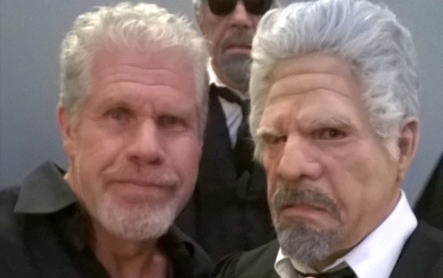 With Ron Perlman - Mask work