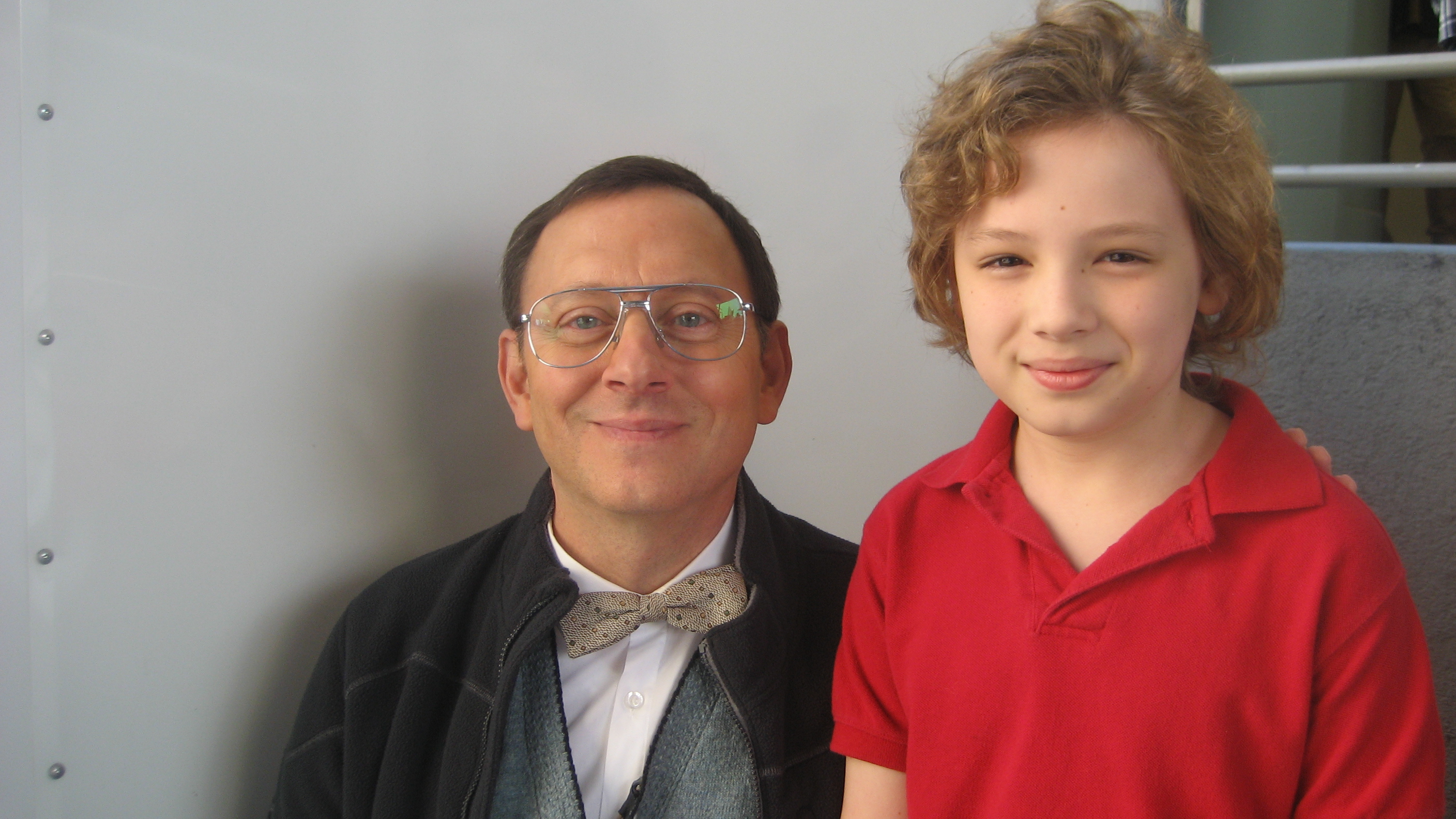 Maxim with Michael Emerson on the set of 