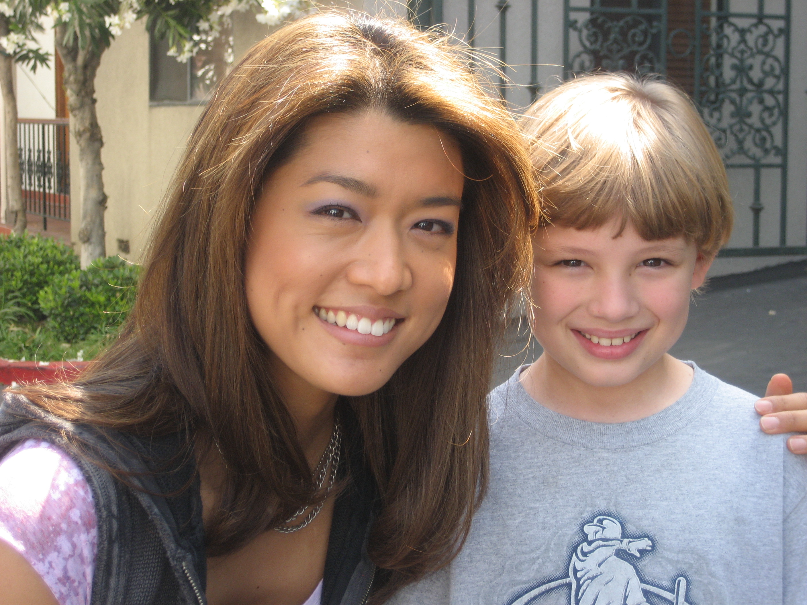 Max with Miss Grace Park on the set of 