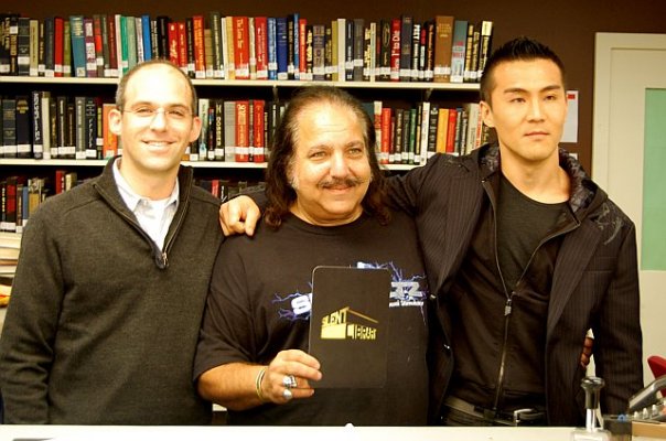Ron Jeremy and Silent Library producer Adam Dolgins with Zero. Ron appeared on an episode as a guest-prankster.