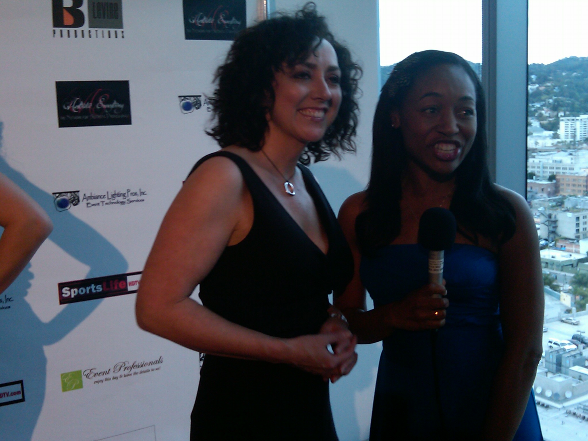 Oscars Gifting suites, Hollywood, Diana with Leaticia for Red Carpet interview airing on Sportsnet.com,