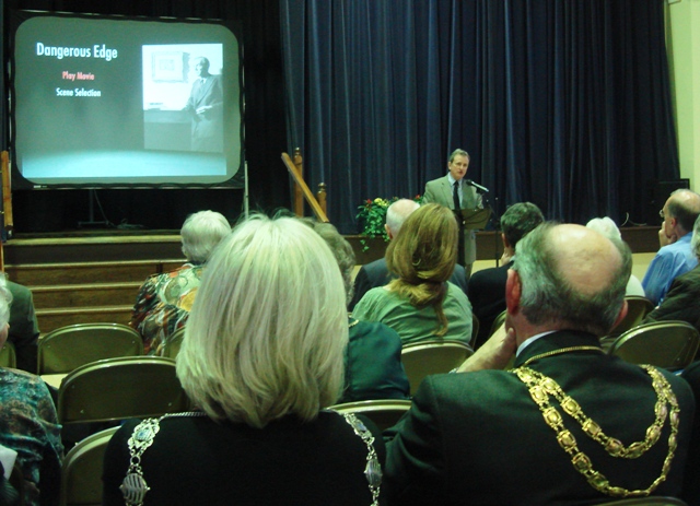 Filmmaker Thomas P. O'Connor speaking at the International Graham Greene Festival, Berkhamsted, England, October, 2010.