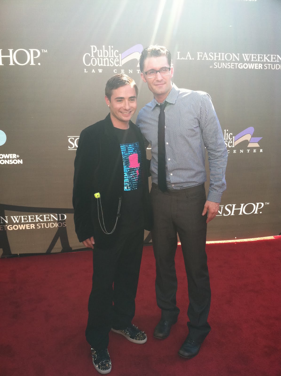 Michael Kuluva and Mathew Morrison at the Tumbler and Tipsy Los Angeles Fashion Week show Spring 2012 at Sunset Gower Studios.