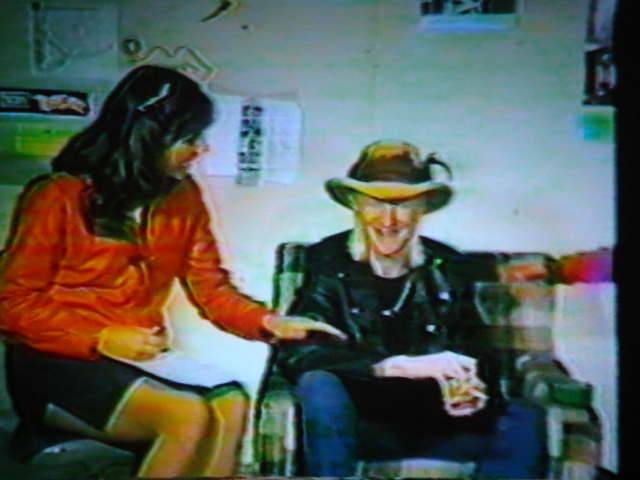 Kimberly Dorsey interviews legendary blues rock guitarist Johnny Winter, back stage at Hartford Civic Center, CT