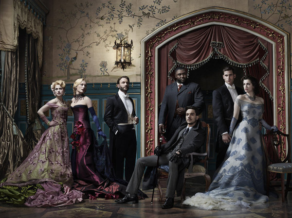 Still of Jonathan Rhys Meyers, Thomas Kretschmann, Victoria Smurfit, Nonso Anozie, Jessica De Gouw, Katie McGrath and Oliver Jackson-Cohen in Dracula (2013)