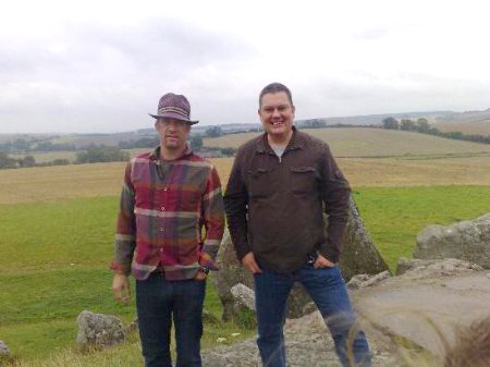 Actor Thomas Jane & Andrew Blackall at West Kennet Long Barrow, Wiltshire.