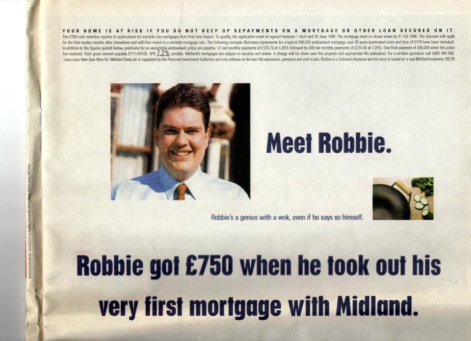 Andrew headlined Midland Bank's advertising campaign as Robbie.