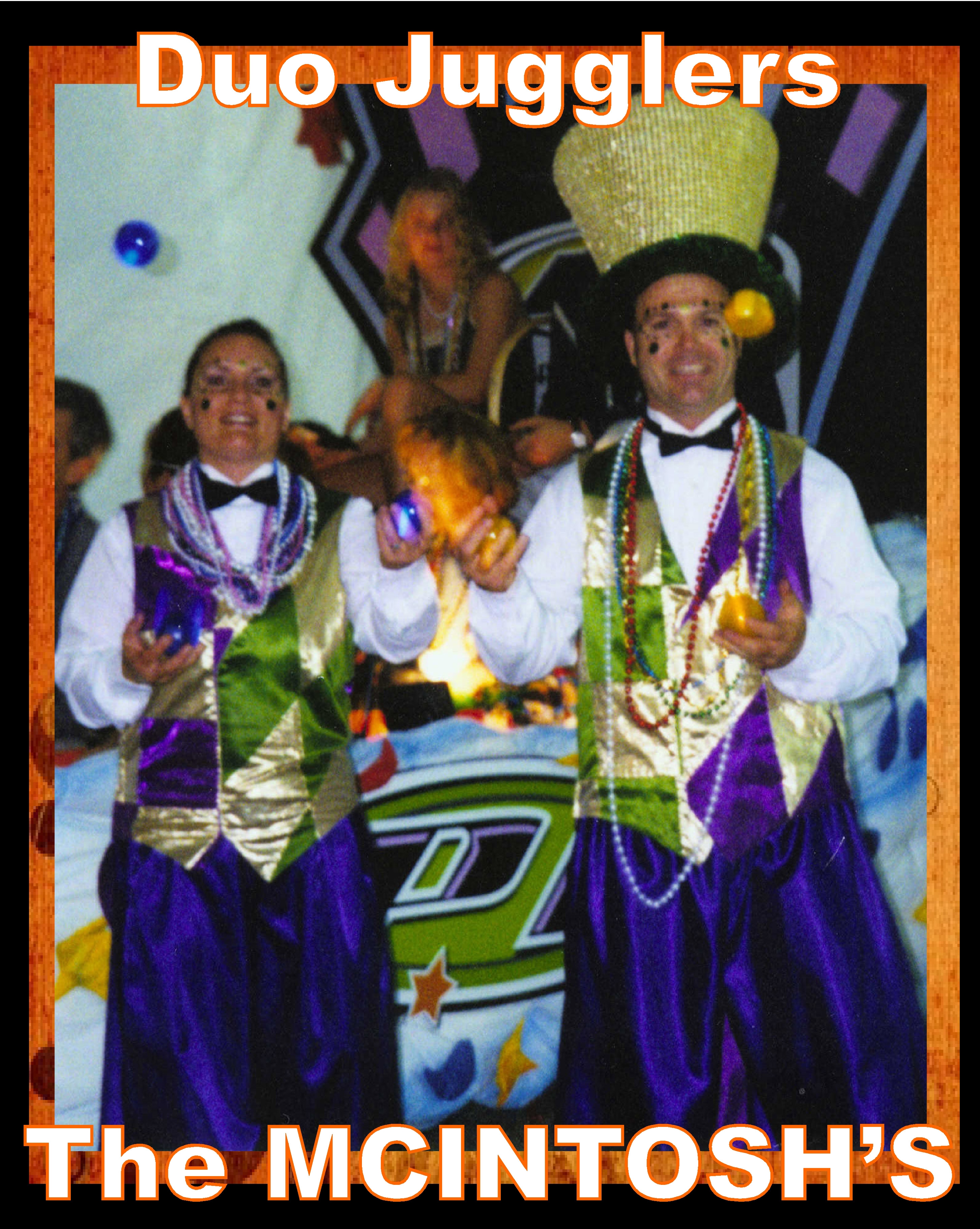 The MCINTOSH'S- Professional Jugglers. Mardi Gras at Pleasure Island Downtown Disney. Orlando, FL