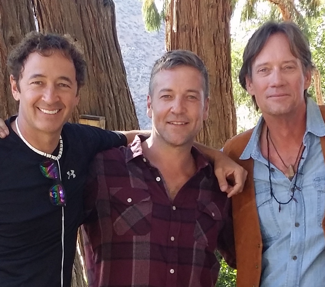 Jack Campbell on set of Asomatous, with Director Harvey Lowry and cast mate Kevin Sorbo