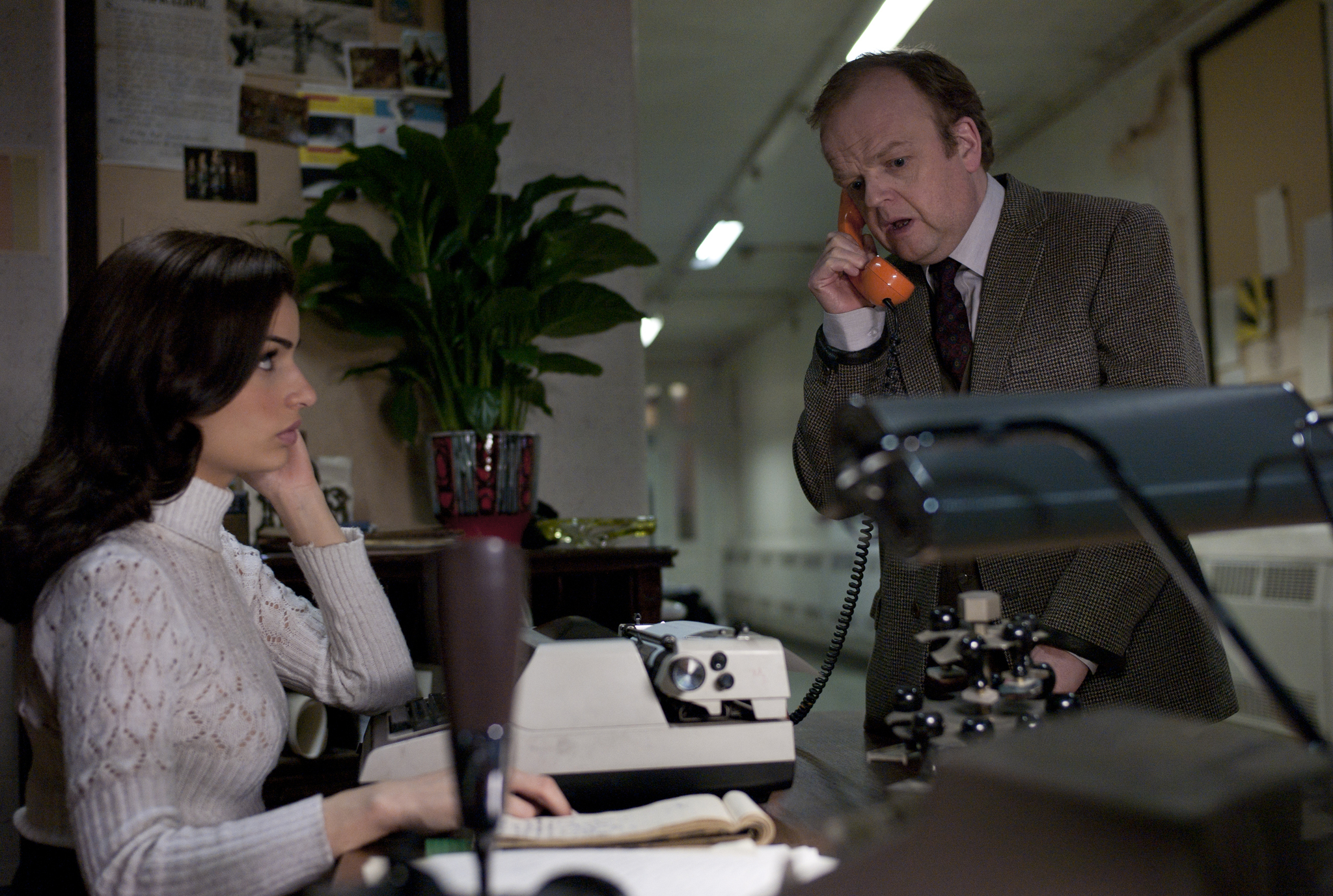 Still of Toby Jones and Tonia Sotiropoulou in Berberian Sound Studio (2012)