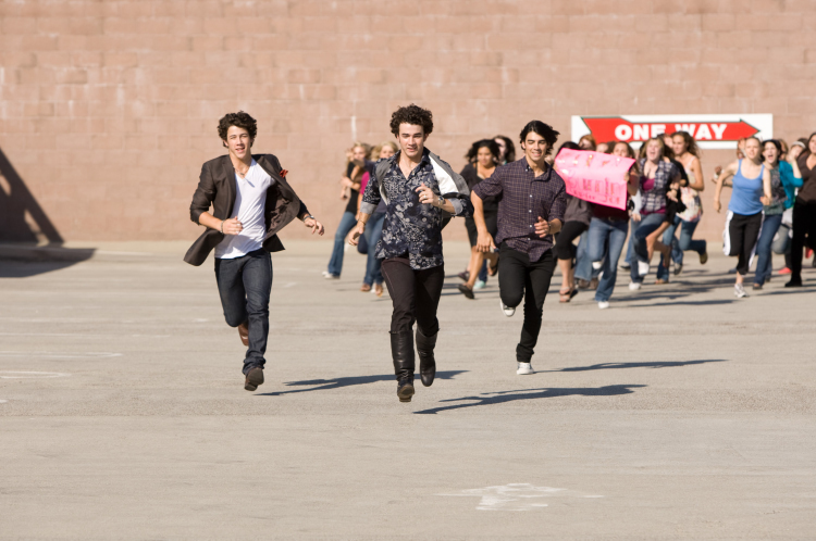 Still of The Jonas Brothers, Kevin Jonas, Joe Jonas and Nick Jonas in Jonas Brothers: koncertas trimateje erdveje (2009)