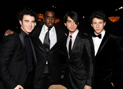 Sean Combs, Kevin Jonas, Joe Jonas and Nick Jonas