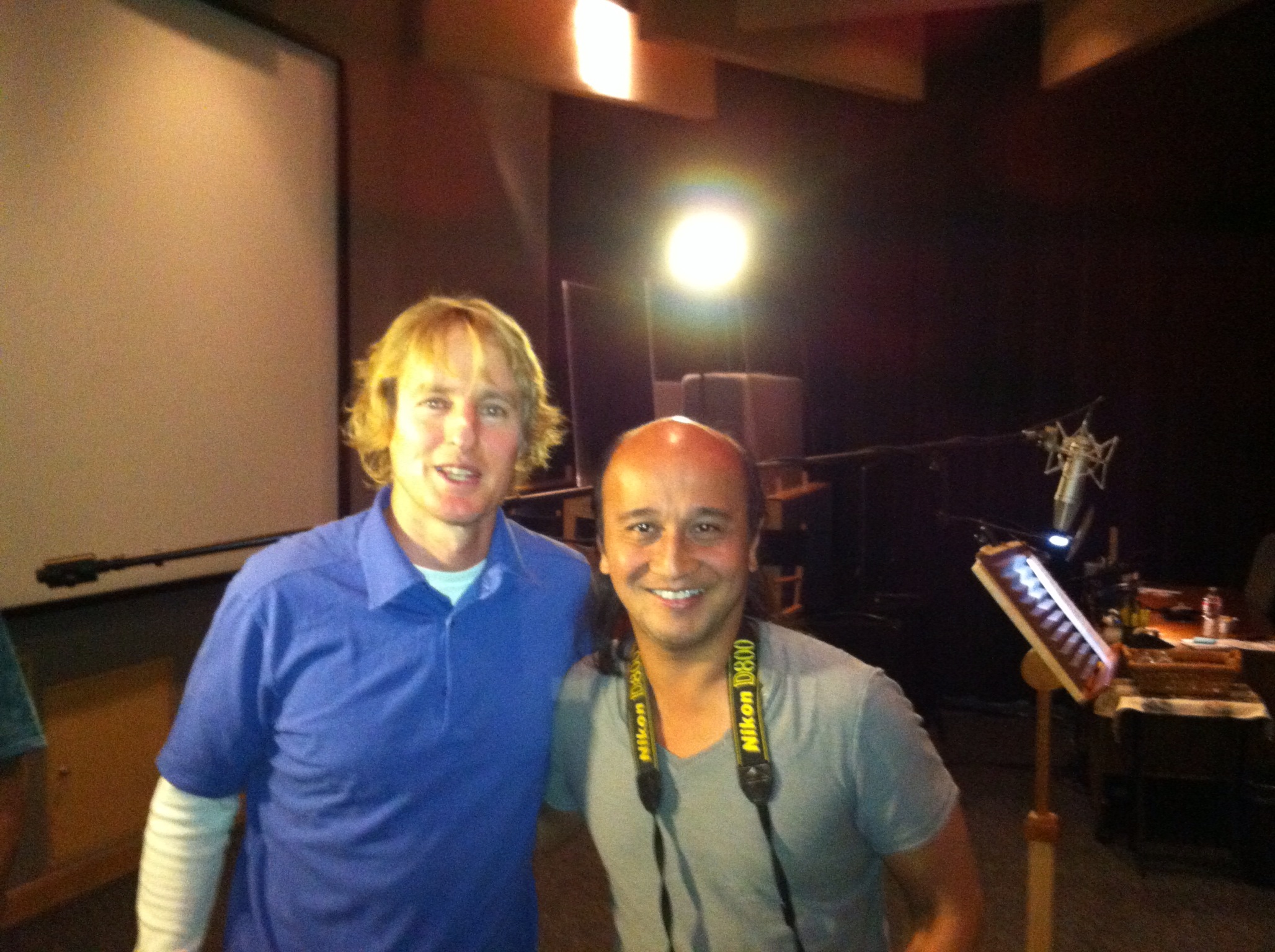 After my shoot with Owen Wilson of his recording session for NAYA: Legend of the Golden Dolphin.