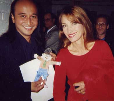 Jane Seymour and Flat Stanley at the premiere of Bedazzled