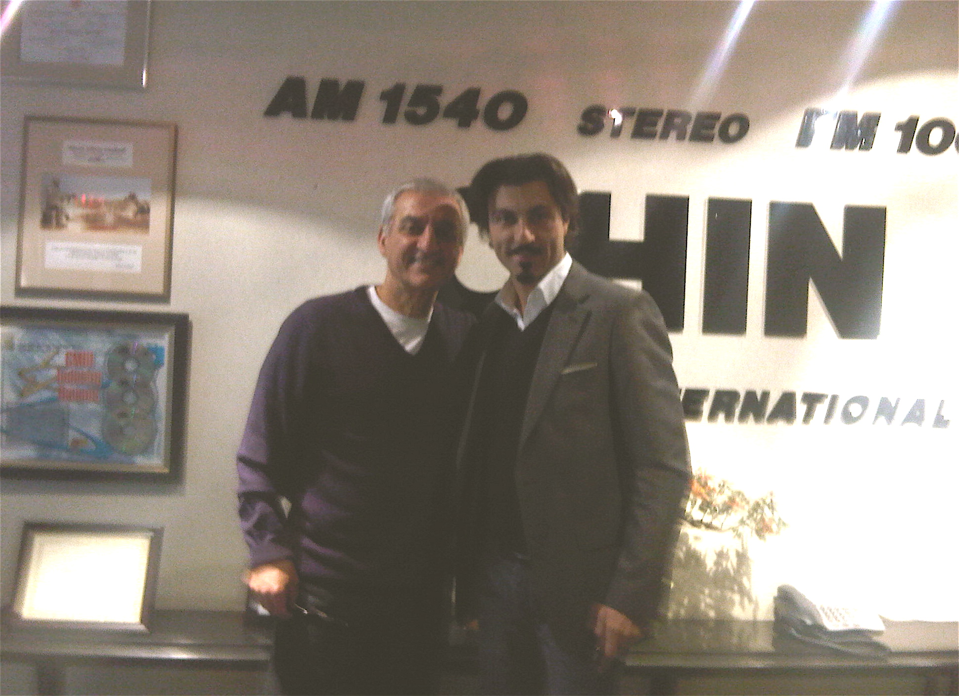 President of Chin Radio International. Mr.Lenny Lombardi & Sandro Del Casale. Toronto/Canada