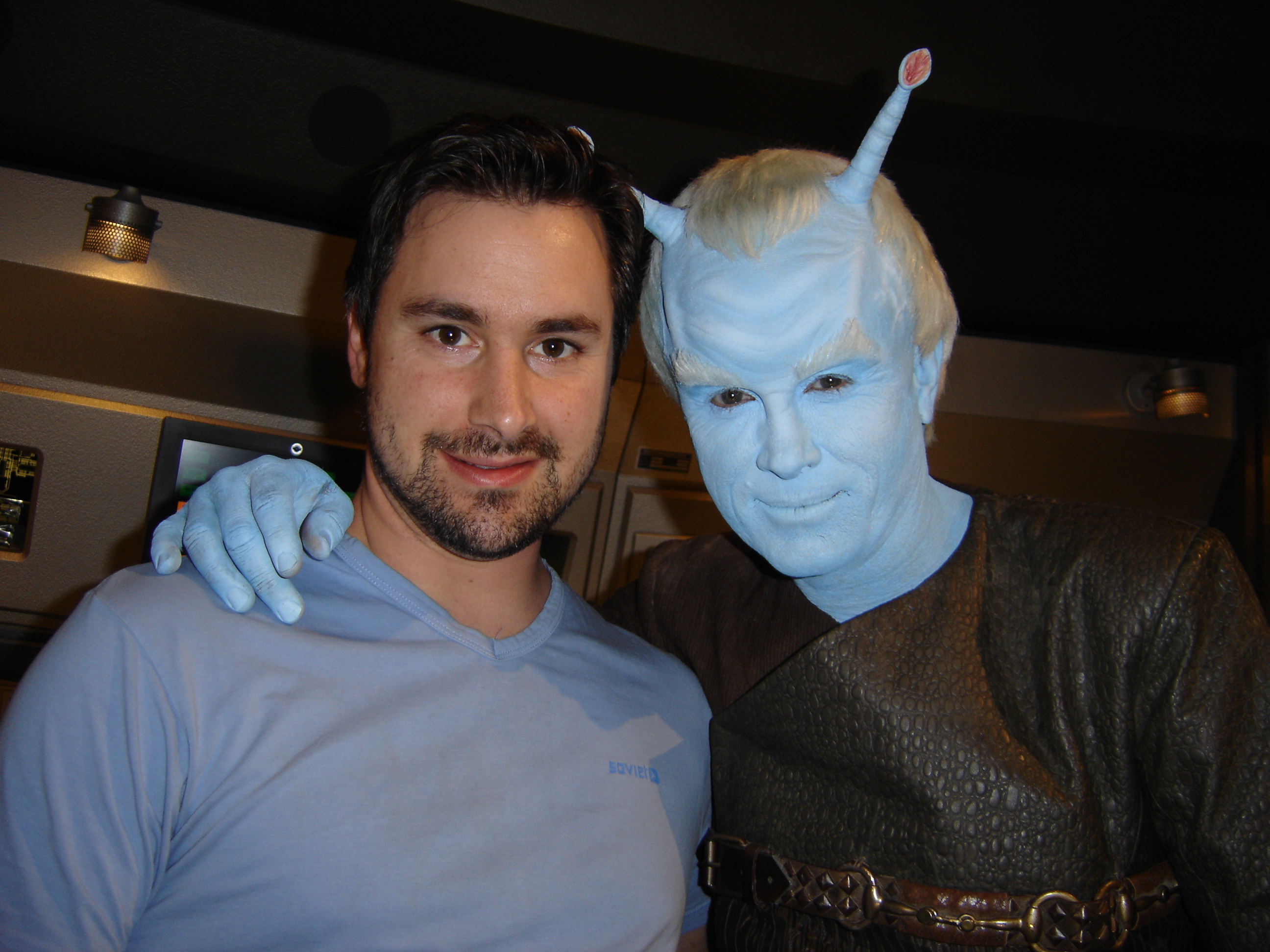 Evan English and Jeffery Combs who played the Andorian 