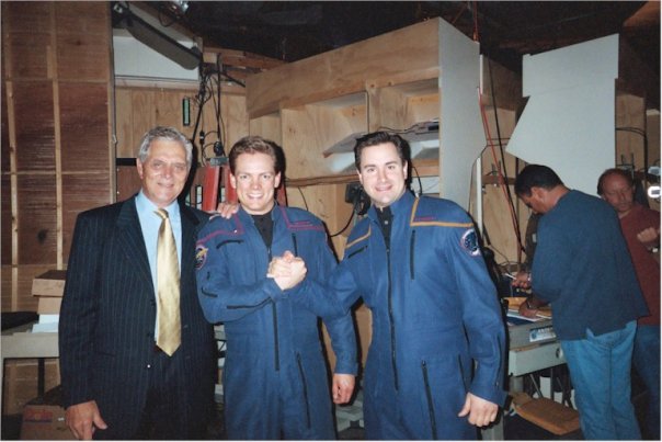 Evan English, Richard Starstet, & Duncan Fraser on set one of the first days of filming the first season on Star Trek Enterpise