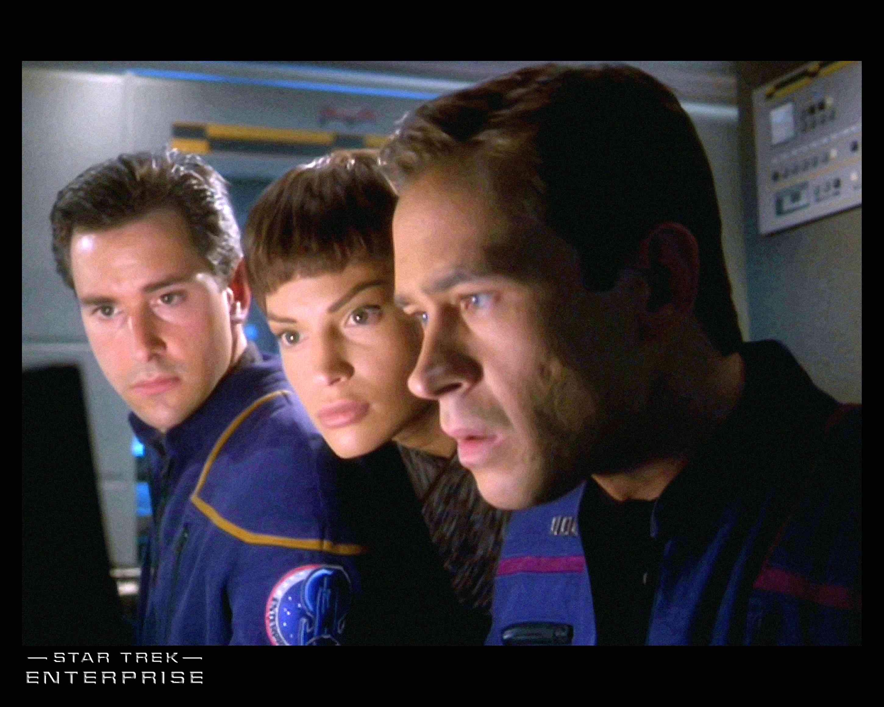 Evan English, Jolene Blalock & Connor Trinneer on Star Trek: Enterprise, Season 4, episode entitled 