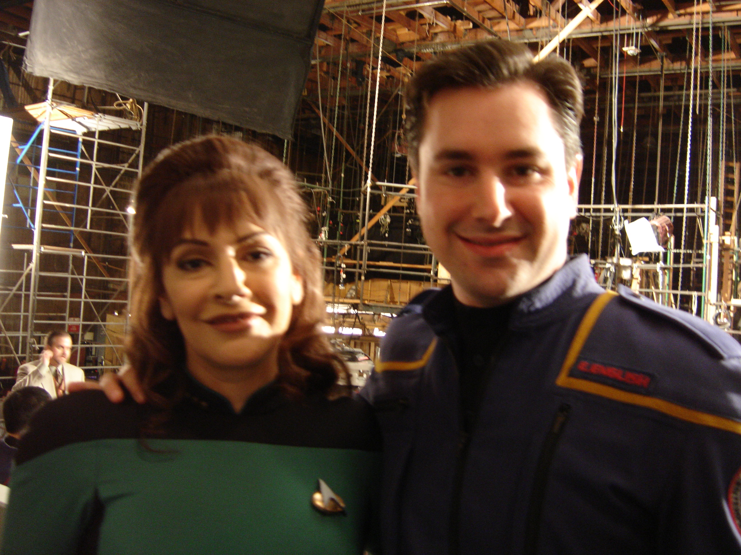 With Marina Sirtis (of Star Trek: The Next Generation) on the set of Star Trek: Enterprise for the last episode of the 4 season run of the series.