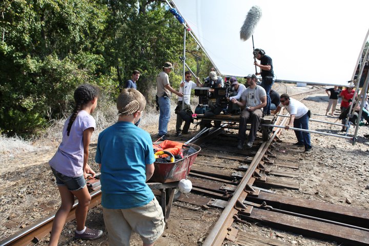 Wendi Motte and Grant Collins filming Eye of the Hurricane
