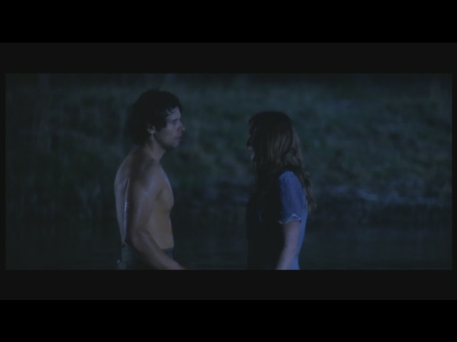 still of John Gabriel and Corey Maier in the pond