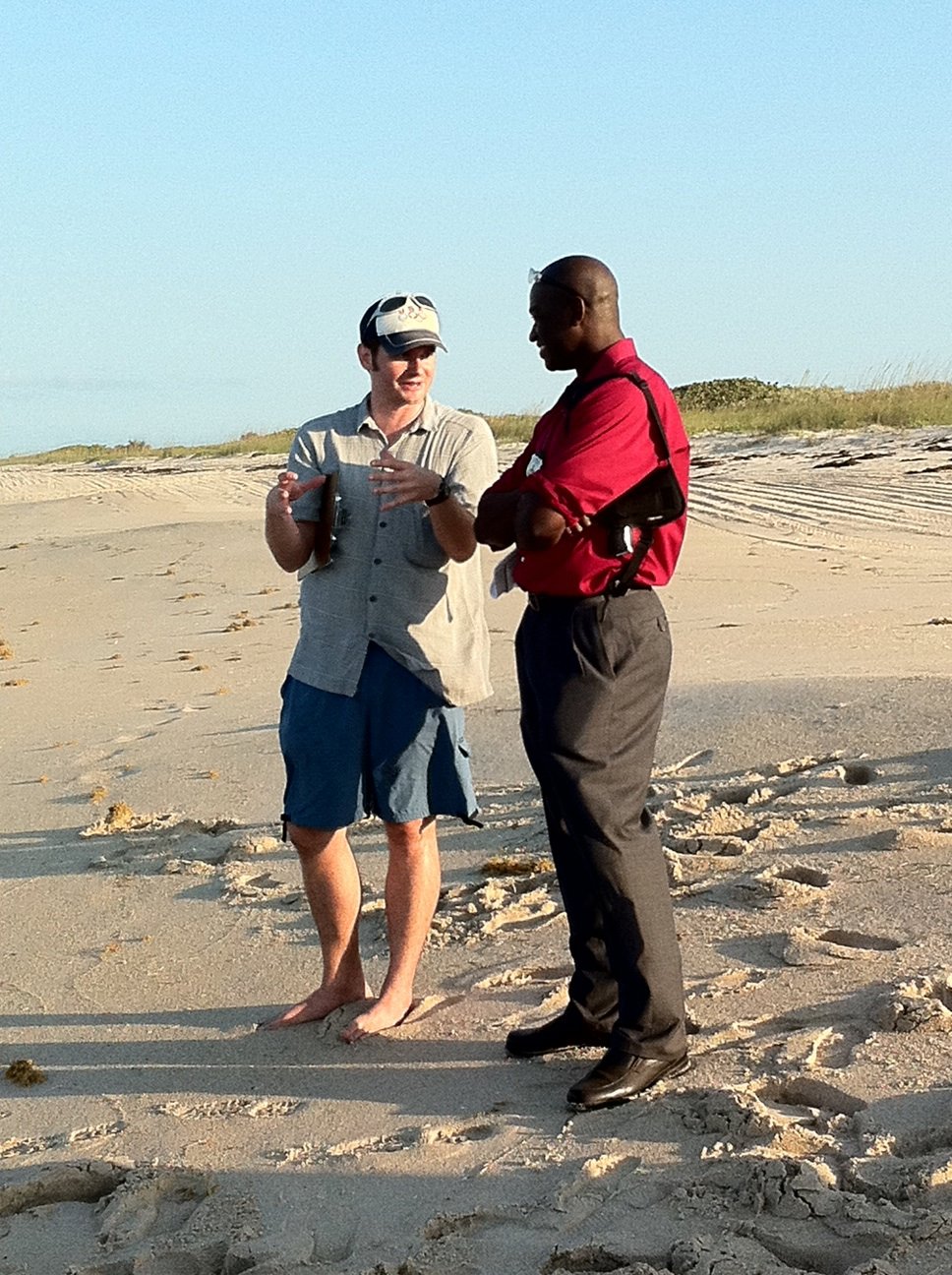 Our director John Goshorn giving a little insight before our first take at Melbourne Beach FL.