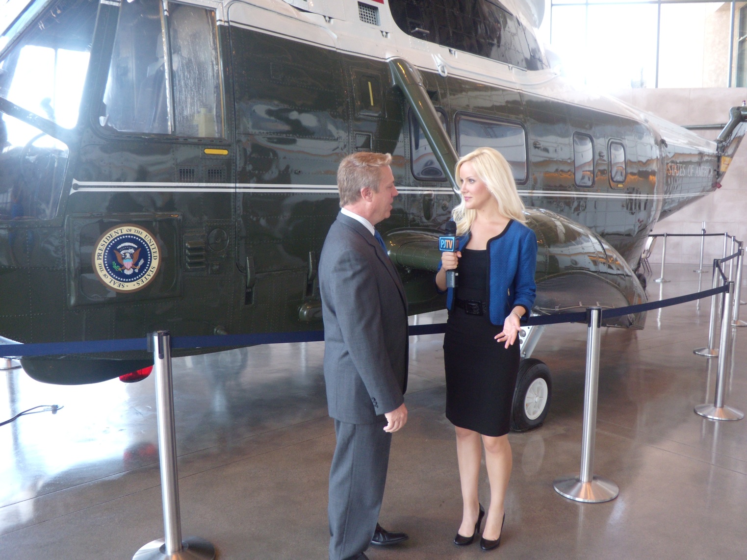 Reporting for PJTV at the Reagan Library