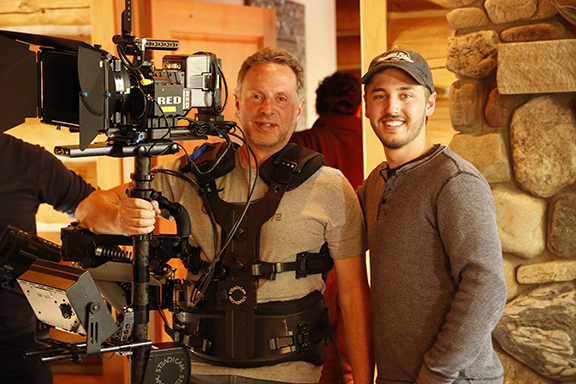 Jess Stainbrook operating Steadicam on set of THE CURE with Director of Photography Sean Conte.