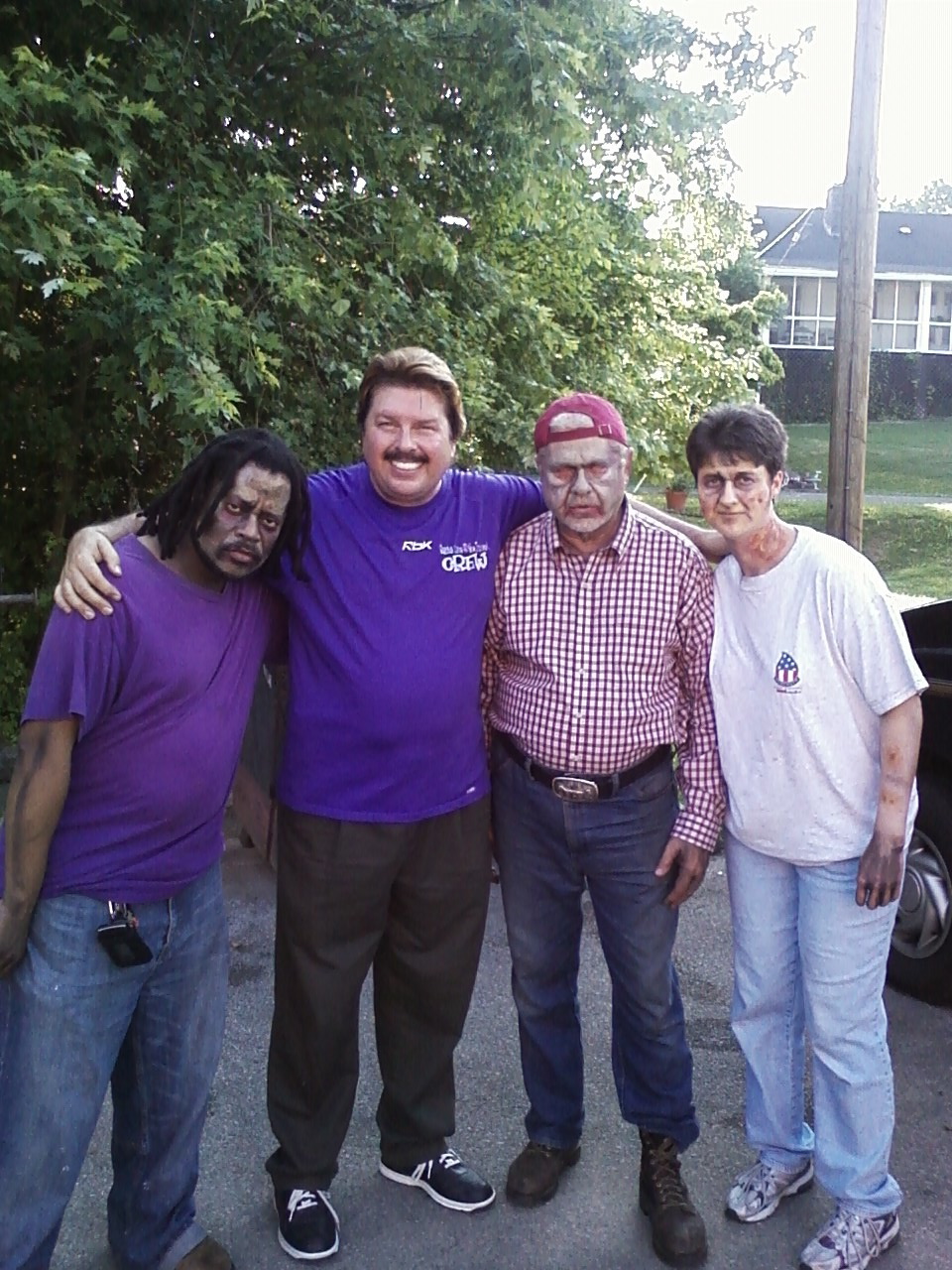 Rance Martin, George Bonilla (Director), Logan Fry and Lisa Kirby on set of 