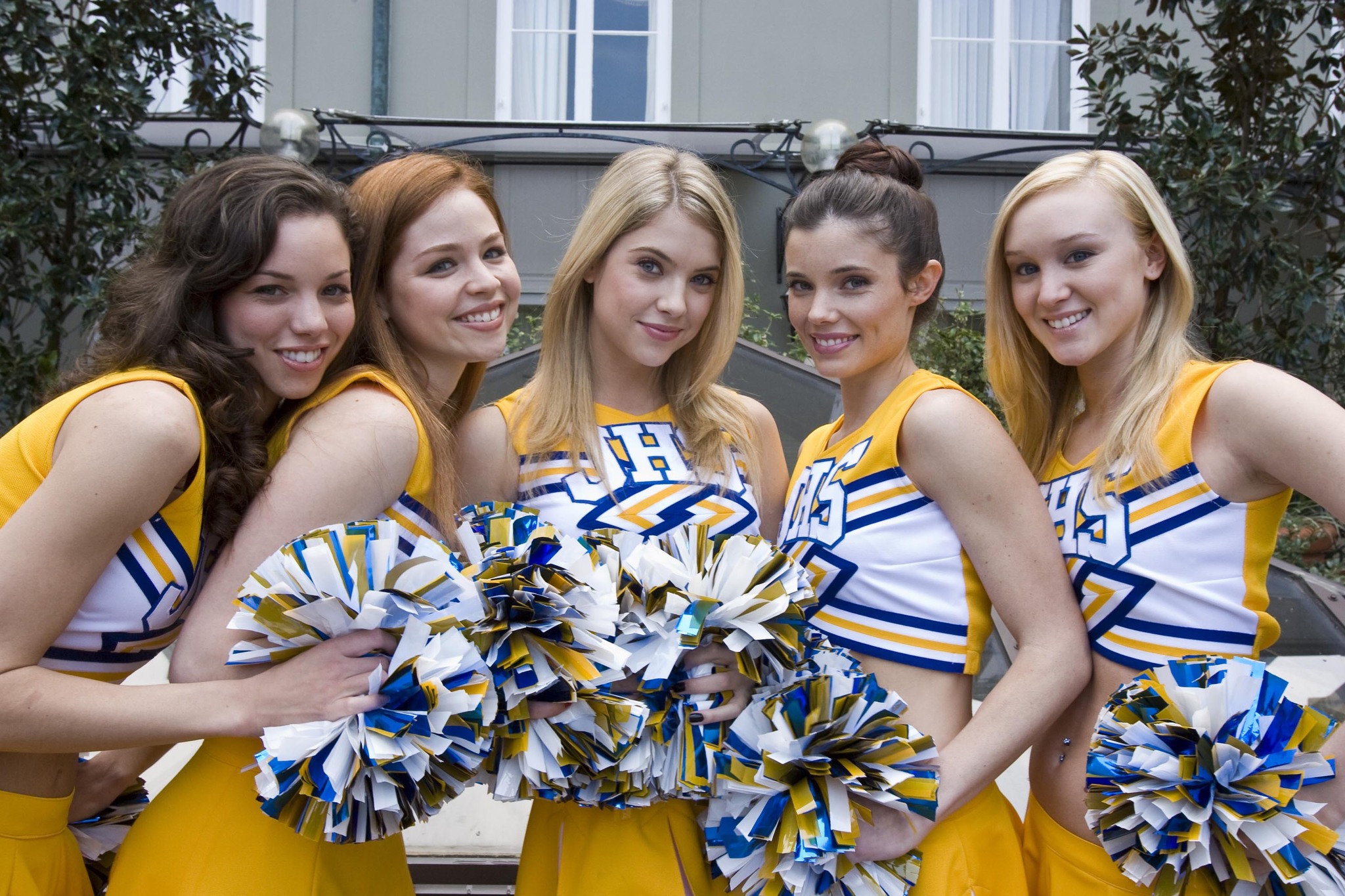 Still of Ashley Benson, Ashlynn Ross, Stephanie Honoré, Aimee Spring Fortier and Jessica Heap in Fab Five: The Texas Cheerleader Scandal (2008)