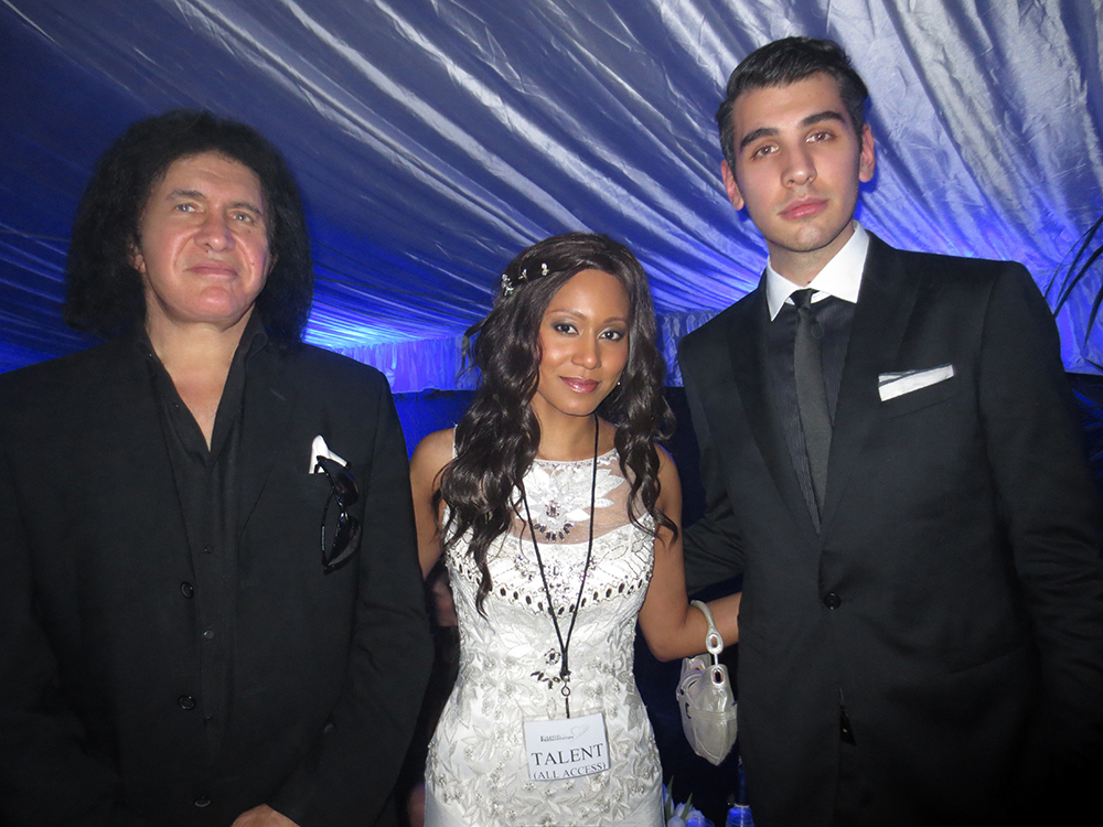 Vaja, Gene & Nick Simmons attend the Fame & Philanthropy Oscar After Party benefiting The Community Inspiring Today's Youth feat. Speaker Dir. James Cameron, Special Guests Charlize Theron, Halle Berry & Ne-Yo at The Vineyard in Beverly Hills, CA.